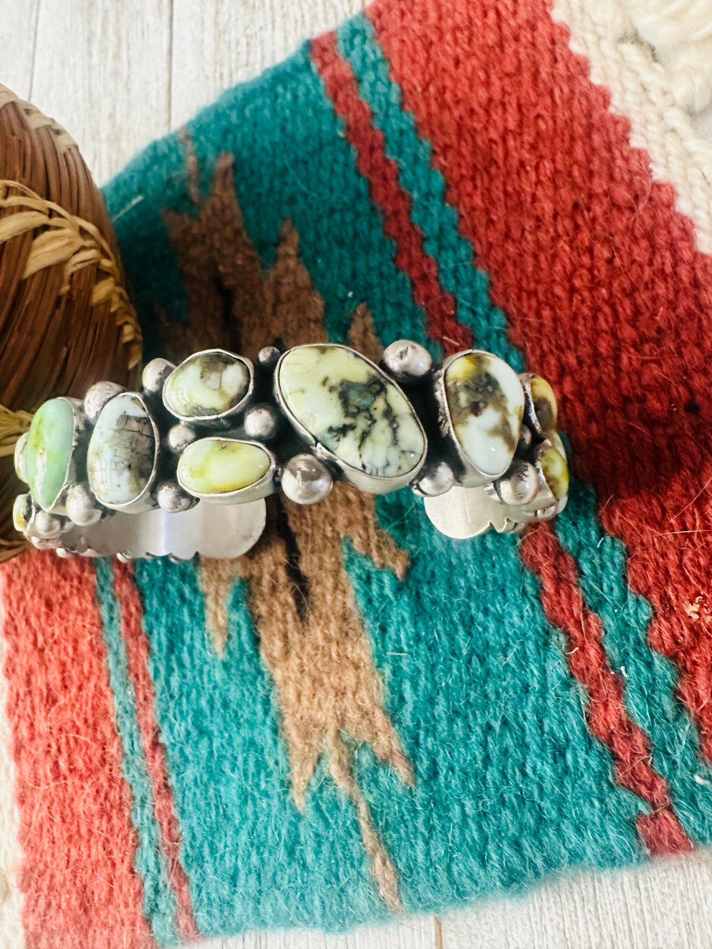 Navajo Palomino Turquoise & Sterling Silver Cuff Bracelet