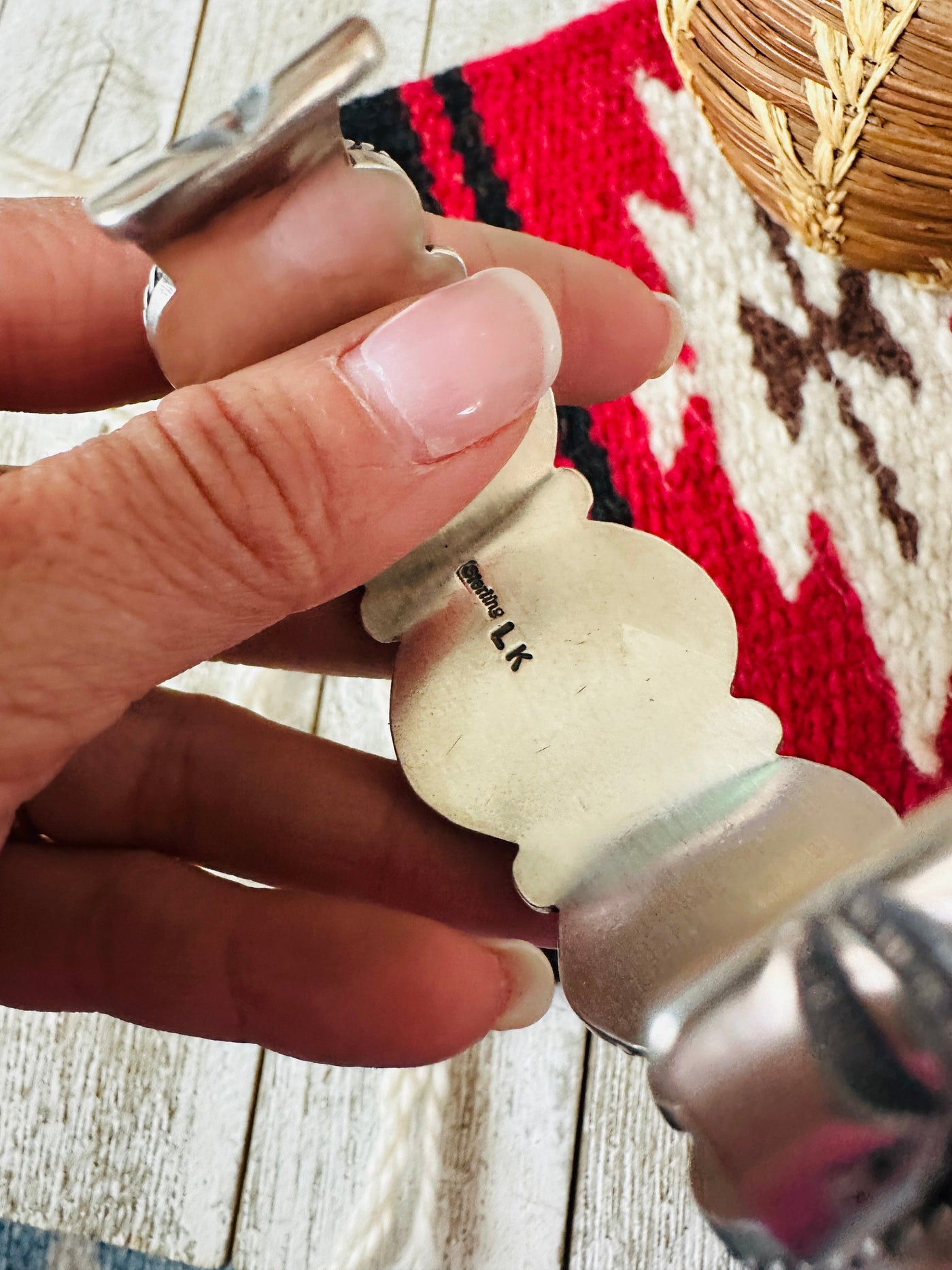 White Buffalo & Sterling Silver Cuff Bracelet /