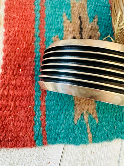 Hand Crafted Sterling Silver Cuff Bracelet By Tom Hawk