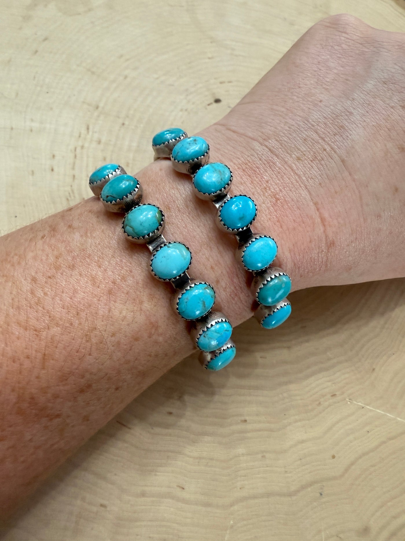 Handmade Blue Bird Turquoise & Sterling Silver Cuff Bracelet