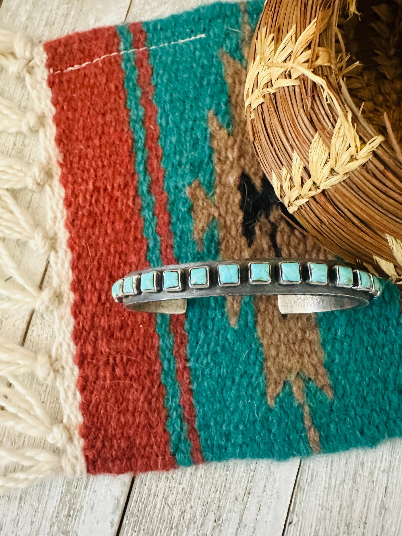 Handcrafted Turquoise & Sterling Silver Cuff Bracelet