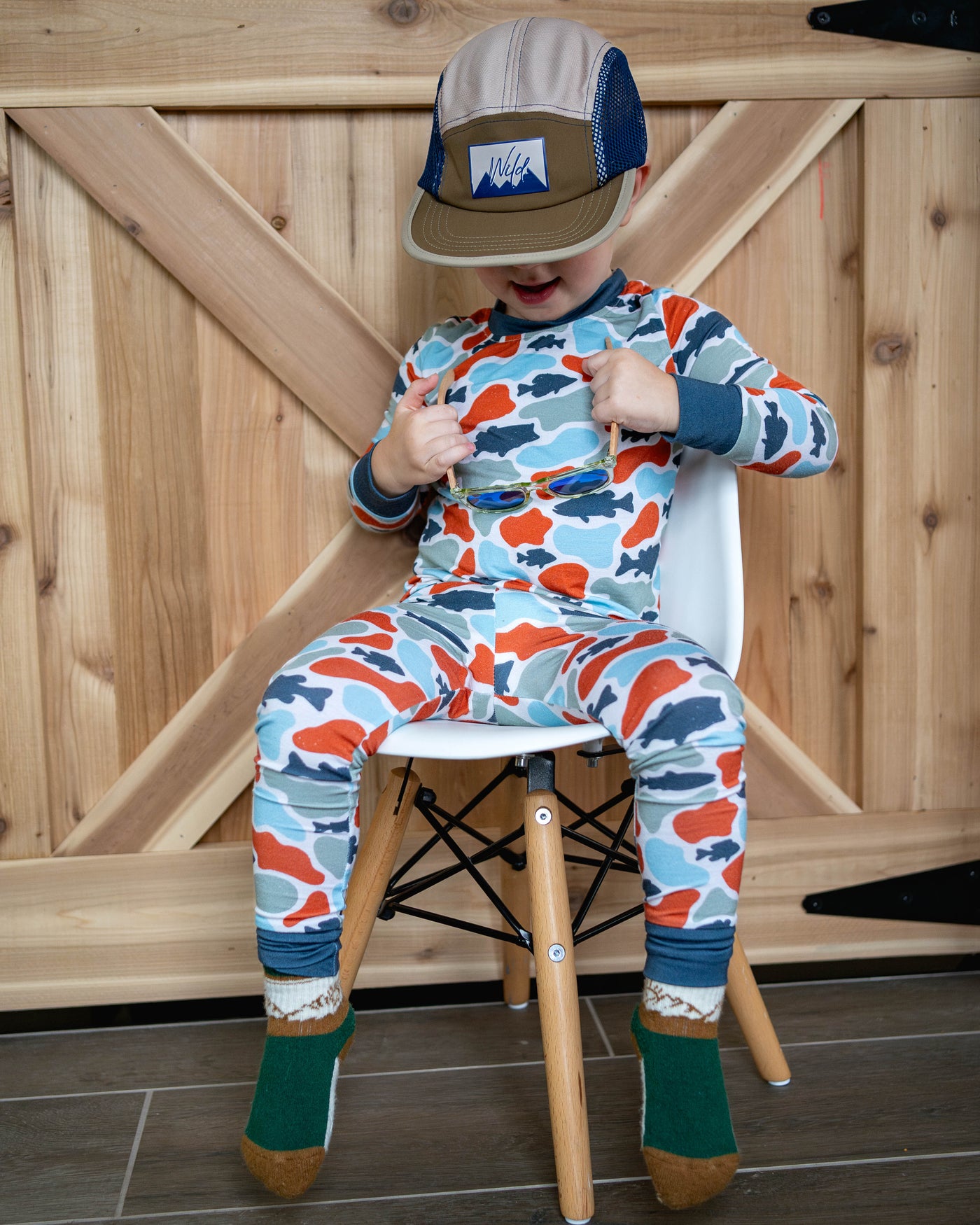 Camo fish bamboo pj set