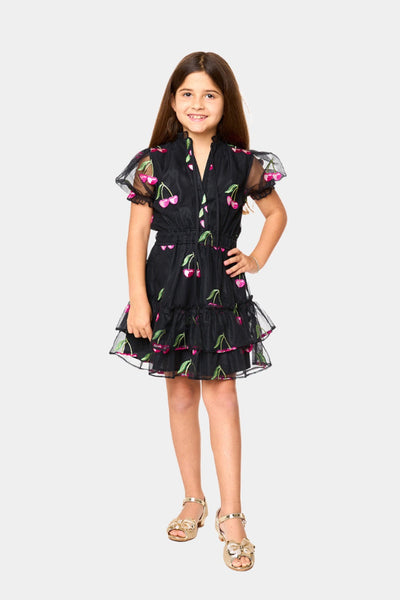 Mini Clementine Girls Dress - Wild Cherries