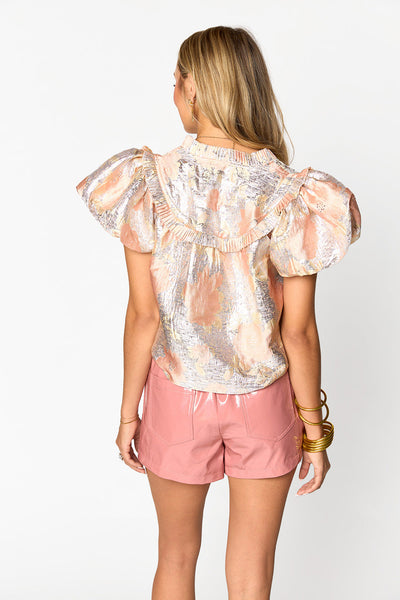 Leeland Puff Sleeve Top - Sugar Cube