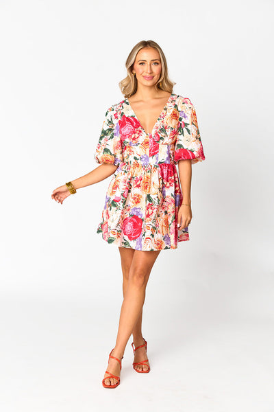 Bonnie Puff Sleeve Mini Dress - Love Story