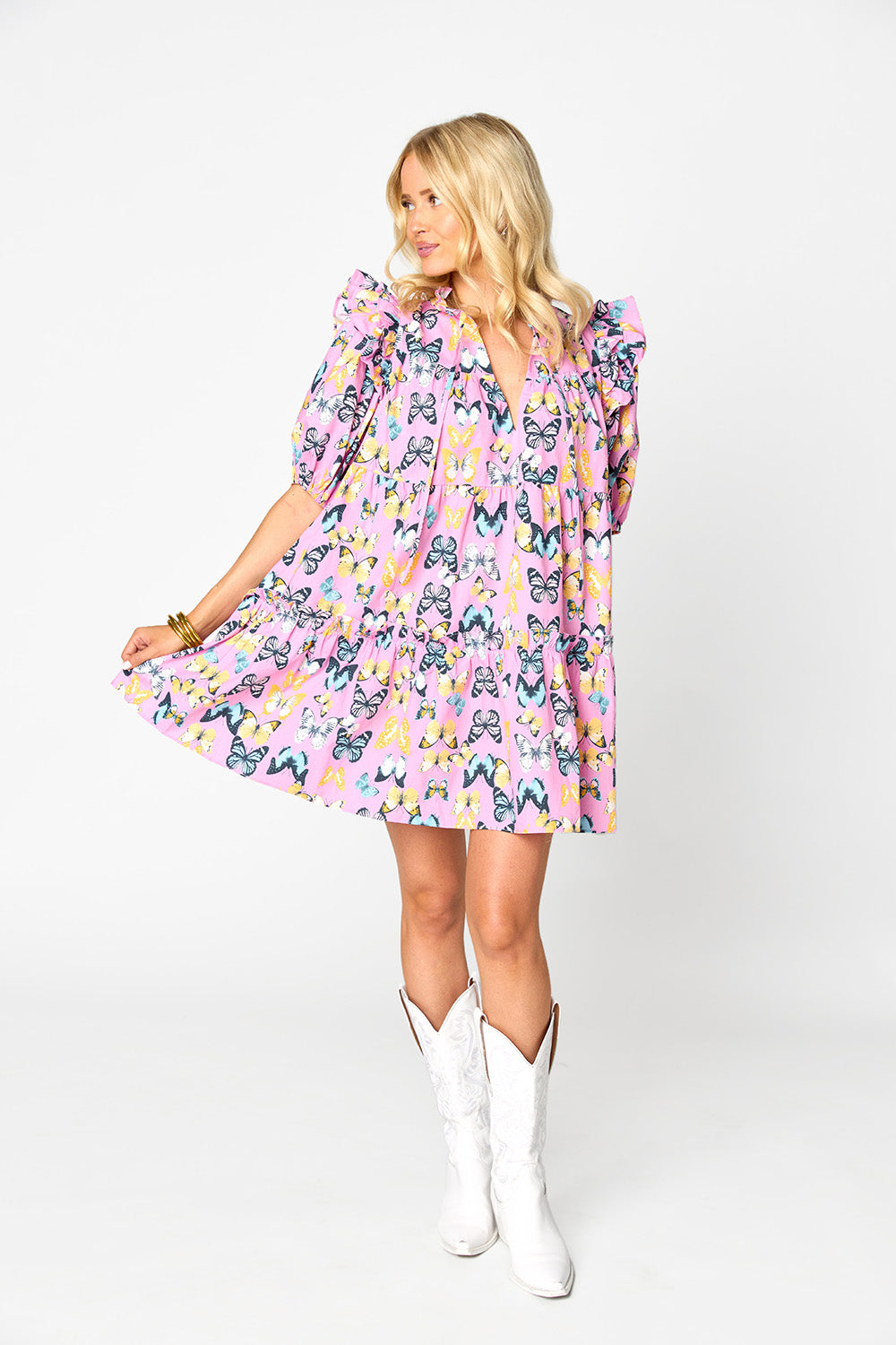 Ensley Short Dress - Feelin' Butterflies