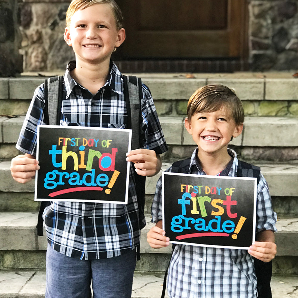 First & Last Day of School Signs + BONUS App Membership | Photo Prop Deck | 17 Grades | (4) Styles
