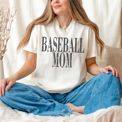 Distressed Baseball Mom Tee Shirt