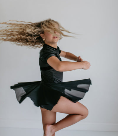 Black Sheer Skirted Leotard