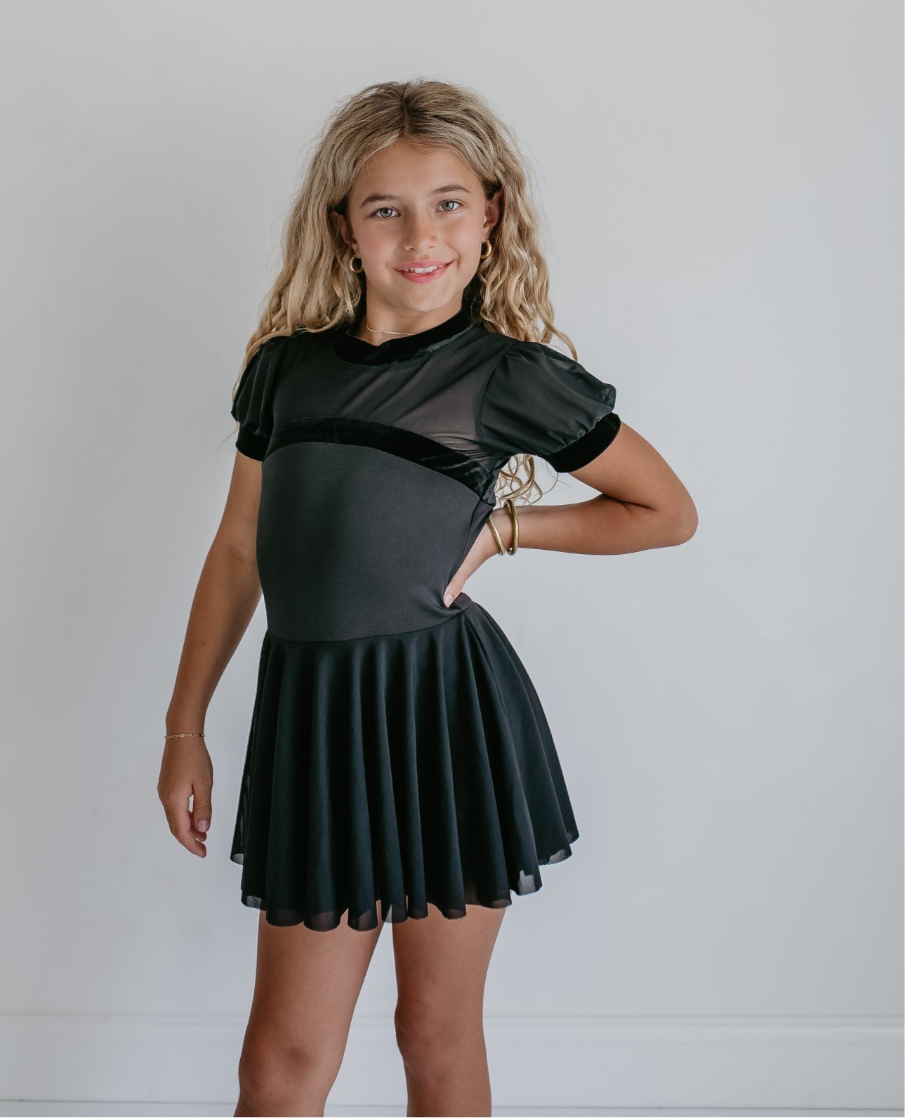 Black Sheer Skirted Leotard