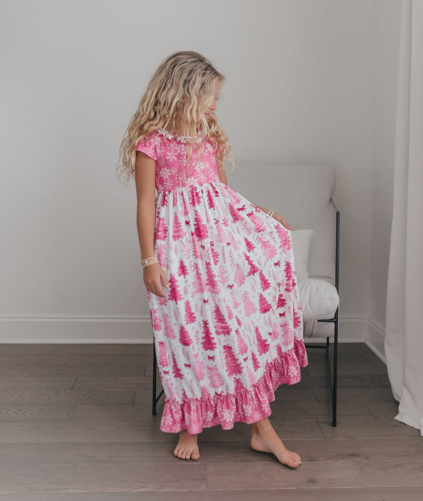 Bright Pink Tree Lounge Gown