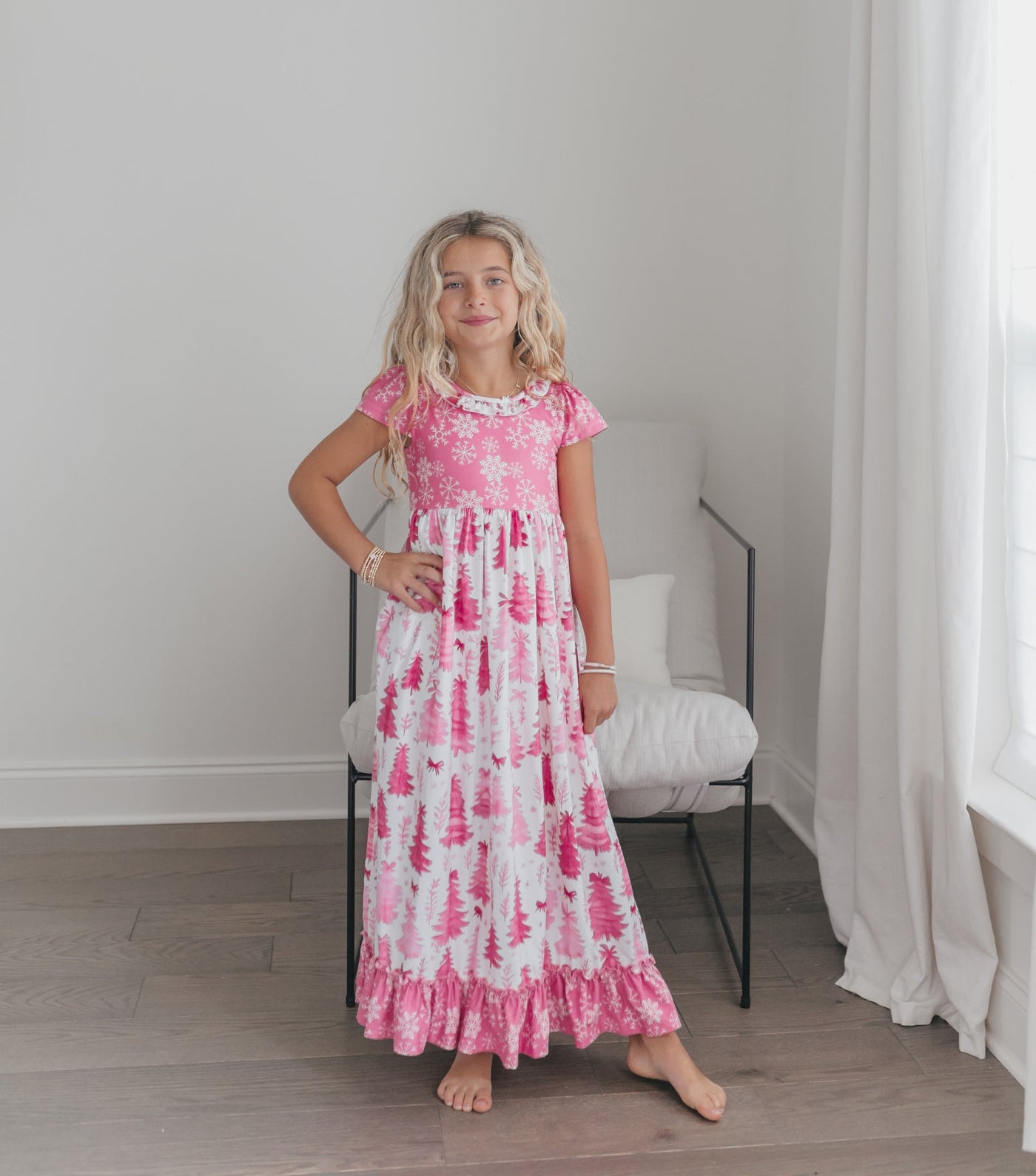 Bright Pink Tree Lounge Gown
