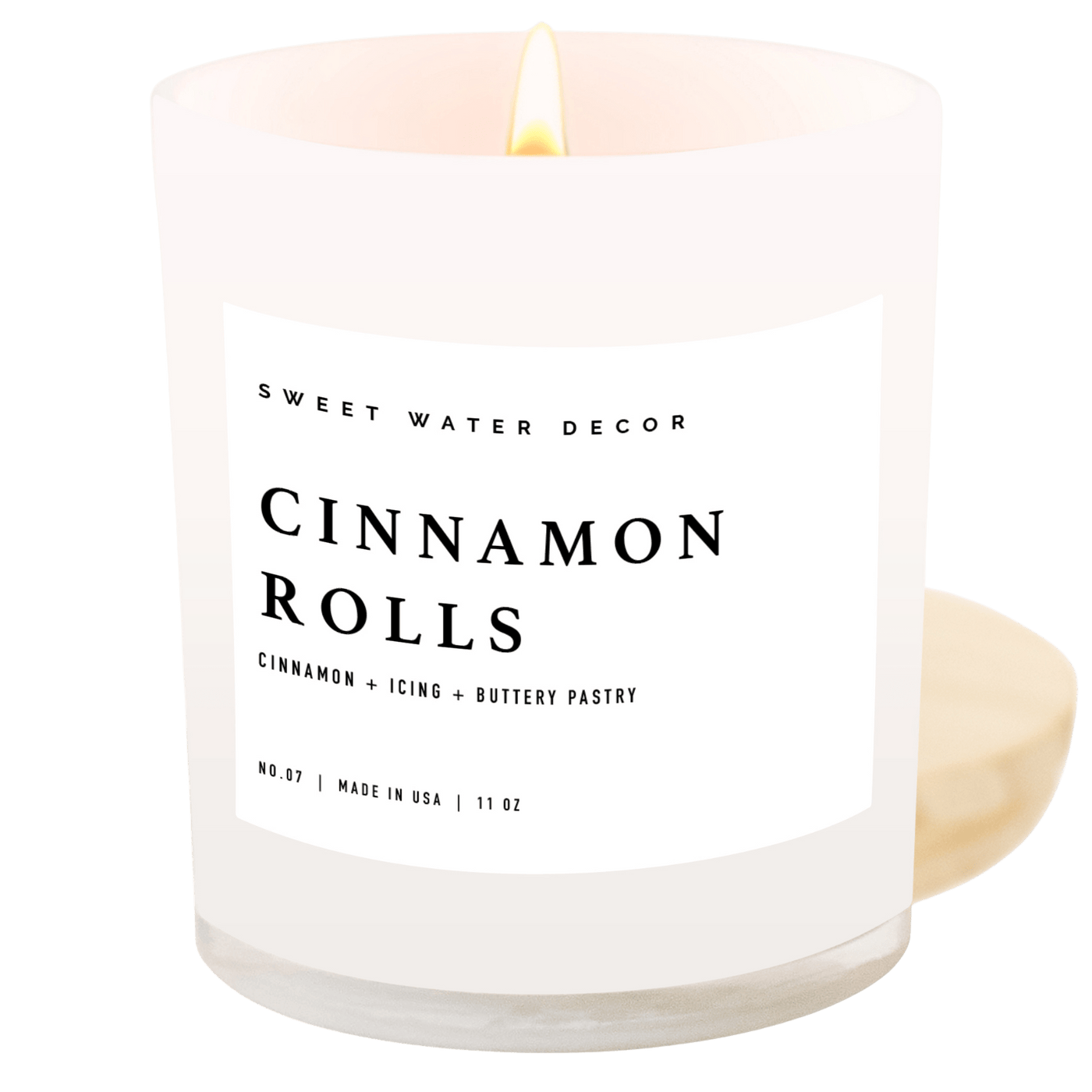 Cinnamon Rolls Soy Candle - White Jar - 11 oz