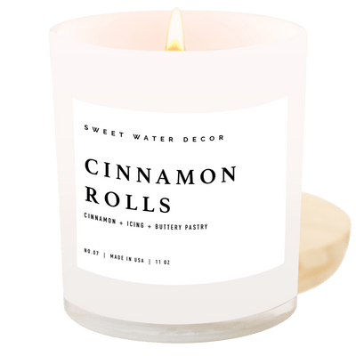 Cinnamon Rolls Soy Candle - White Jar - 11 oz