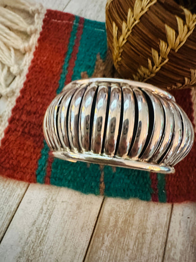 Handcrafted Rolled Sterling Silver Cuff Bracelet