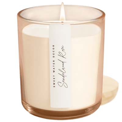 Sandalwood Rose Soy Candle - Tinted Glass Jar - 12 oz