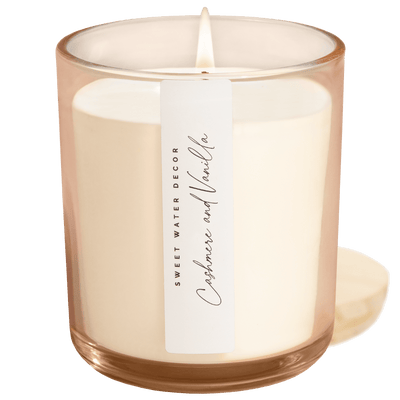 Cashmere and Vanilla Soy Candle - Tinted Glass Jar - 12 oz