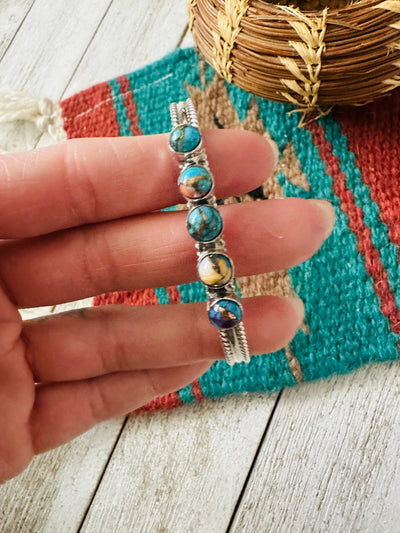 Handcrafted Pink Dream Mojave & Sterling Silver Cuff Bracelet