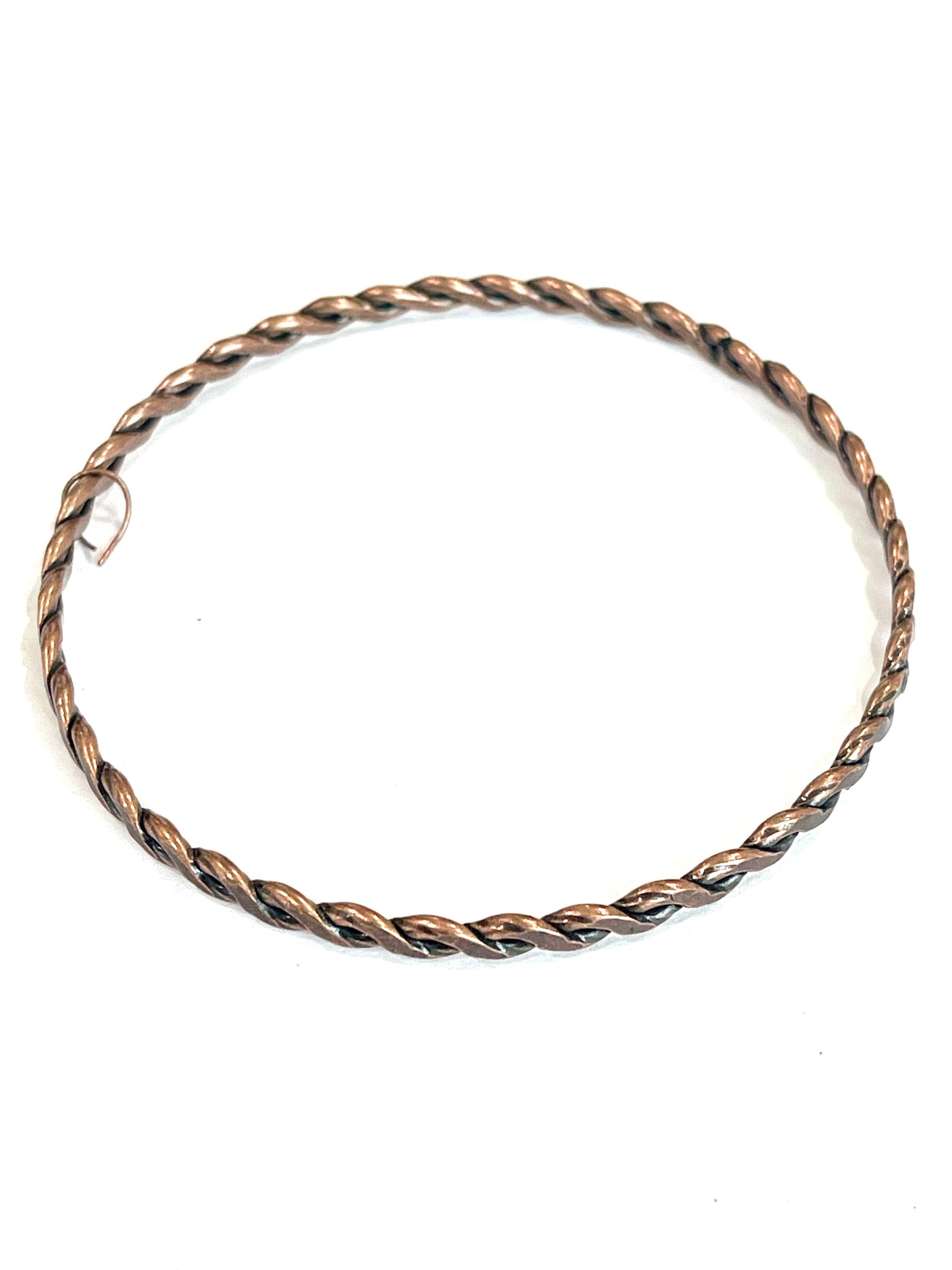 Vintage Handmade Copper Braided Bangle Bracelet