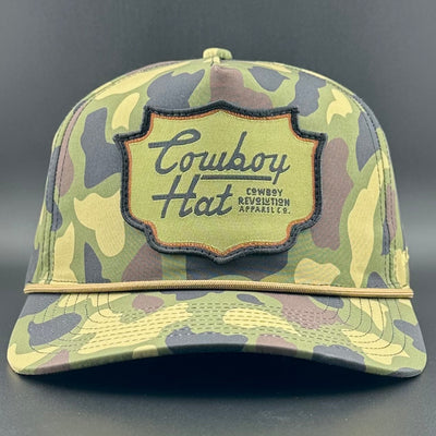 Woodland Camo Patch “Cowboy Hat” - Performance Rope Hat