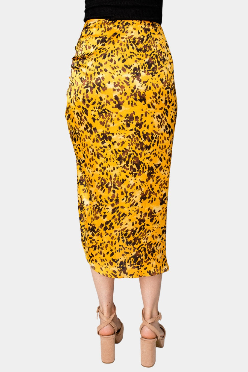 Marie Zip Fron Midi Skirt - Tortoiseshell