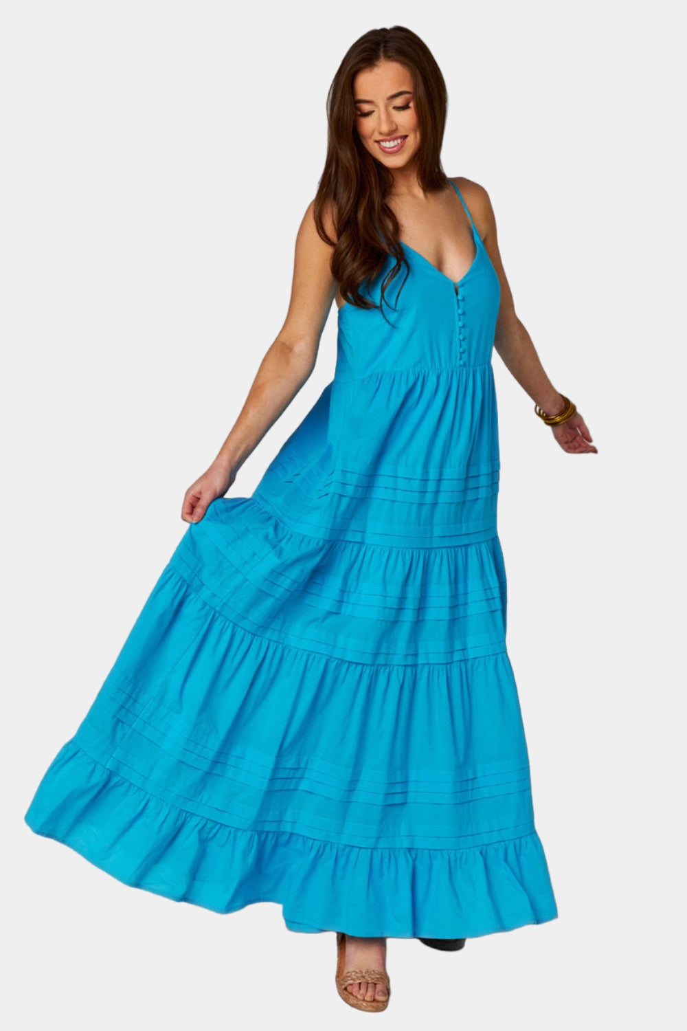 Jaxon Tiered Maxi Dress - Ocean