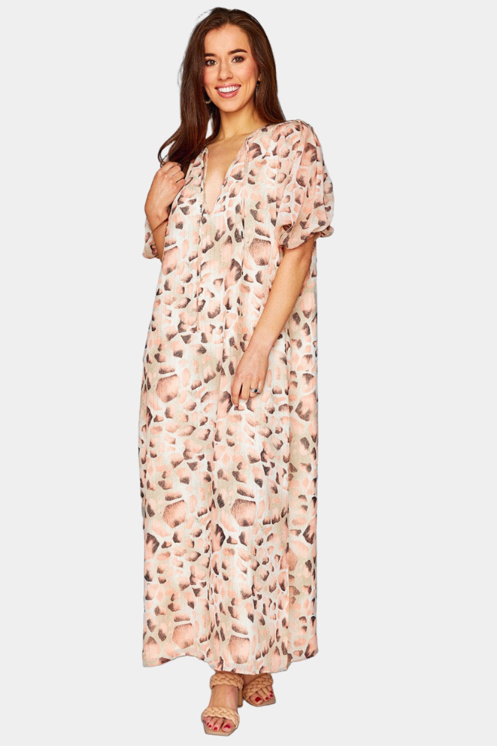 Pamela Caftan Maxi Dress - Shell