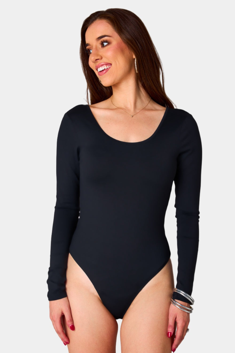 Benny Long Sleeve Scoop Neck Bodysuit - Panther