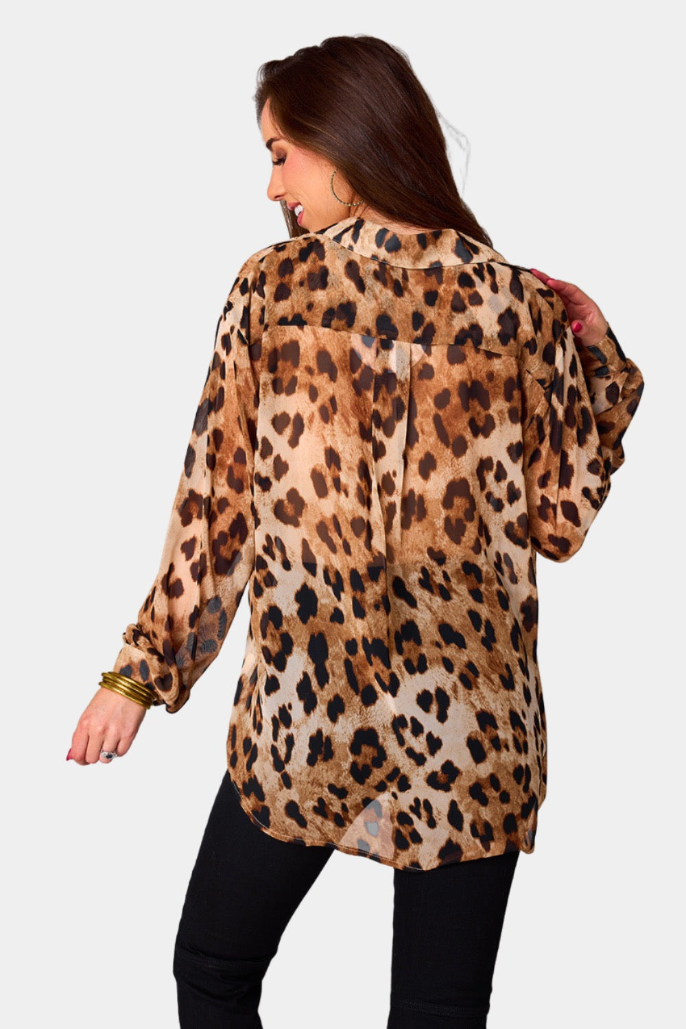 Portia Loose Button Up Top - Prowl