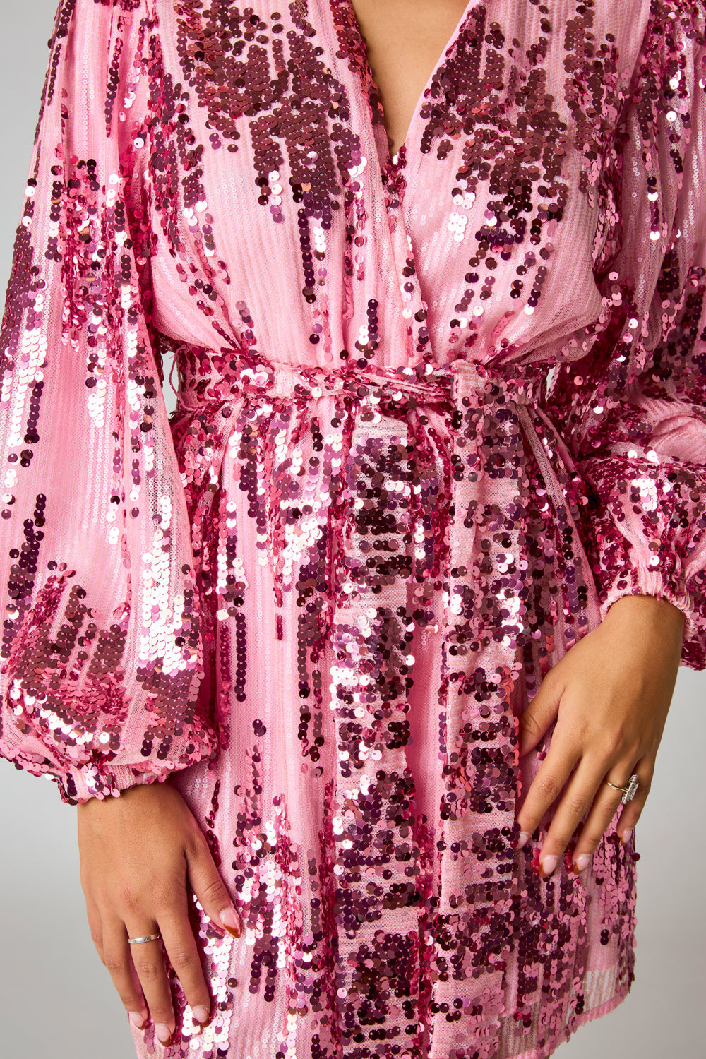 Adeline Sequin Short Wrap Dress - Unforgettable