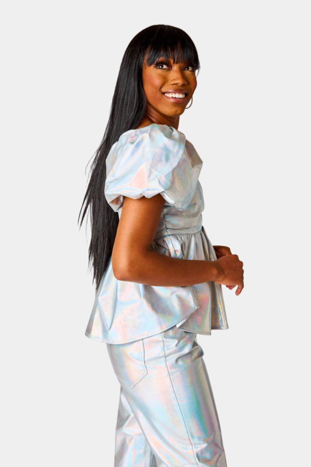 Houston Puff Sleeve Top - Iridescent