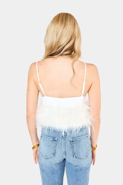 Reno Feather Tank Top - White