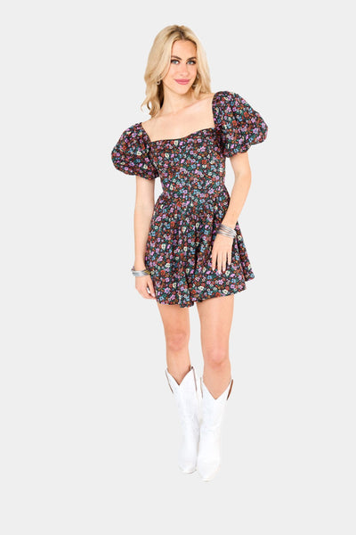 Romeo Puff Sleeve Mini Dress - Daydream