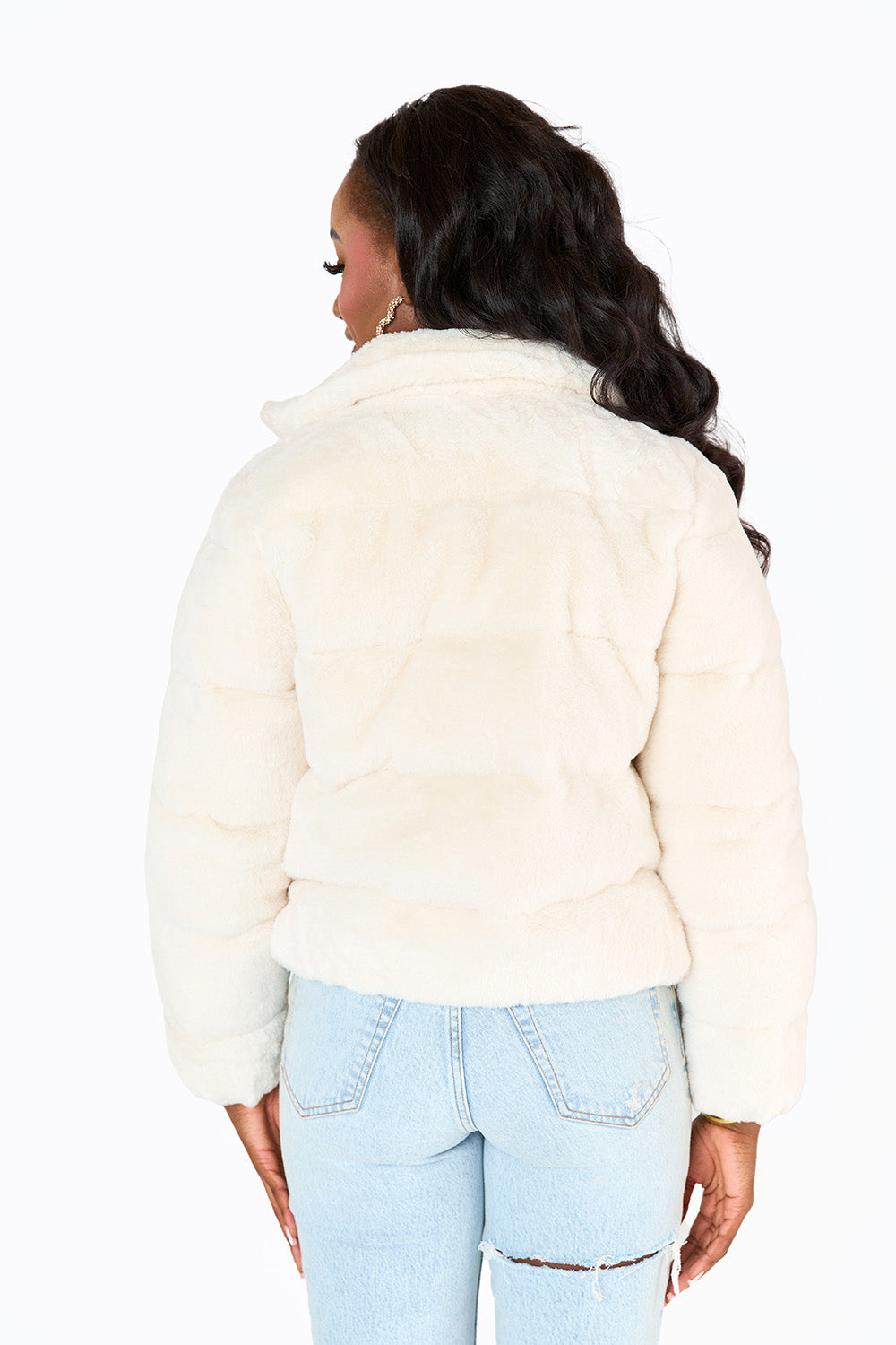 Noella Faux Fur Jacket - Cream