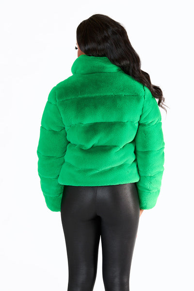 Noella Faux Fur Jacket - Green