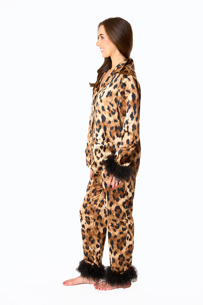 Mckenna Feather Trim Pajama Set - Prowl