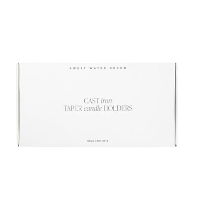 Gold Cast Iron Taper Candle Holders