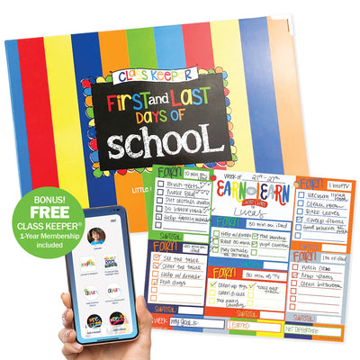 Class Keeper® School Days Memory Book + BONUS App Membership + BONUS Earn & Learn® Chore Chart Pad | (2) Styles