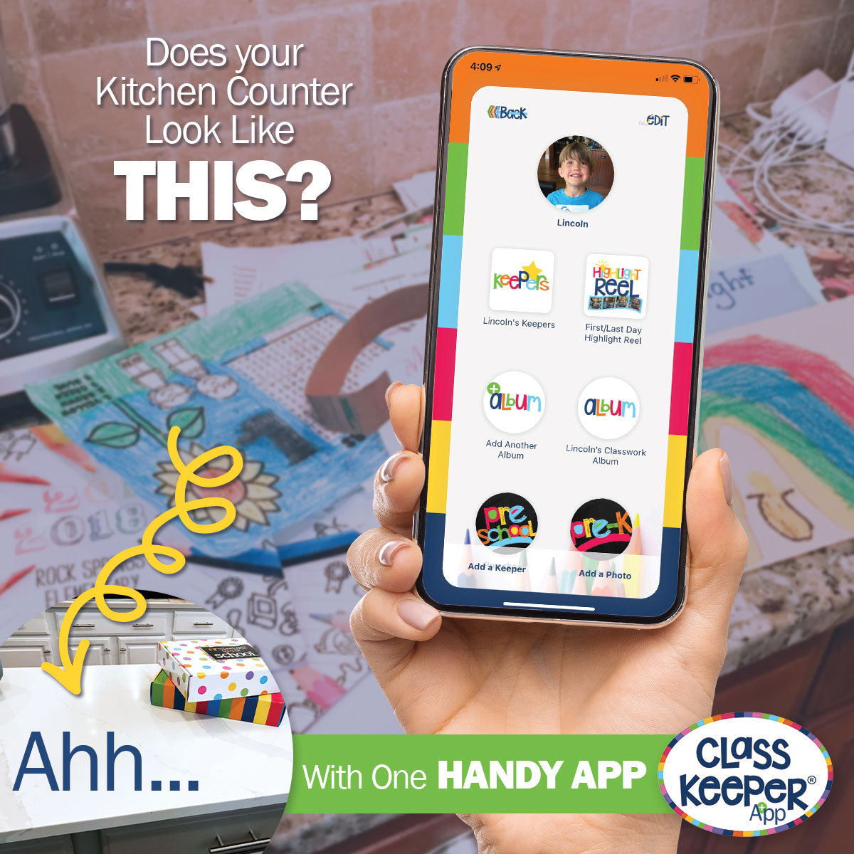 Class Keeper® School Days Memory Book + BONUS App Membership + BONUS Earn & Learn® Chore Chart Pad | (2) Styles