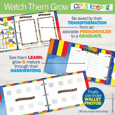 Class Keeper® School Days Memory Book + BONUS App Membership + BONUS Earn & Learn® Chore Chart Pad | (2) Styles