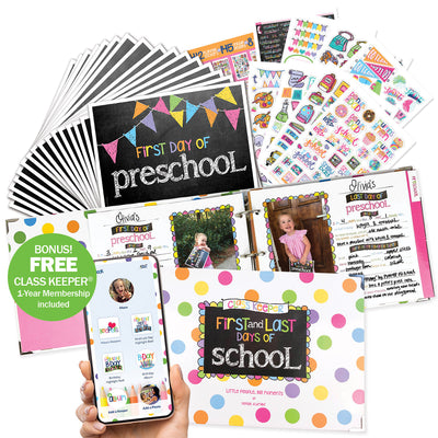 Mom Must-Have School Keepsake Kit | Class Keeper® + Photo Prop Deck + School Stickers