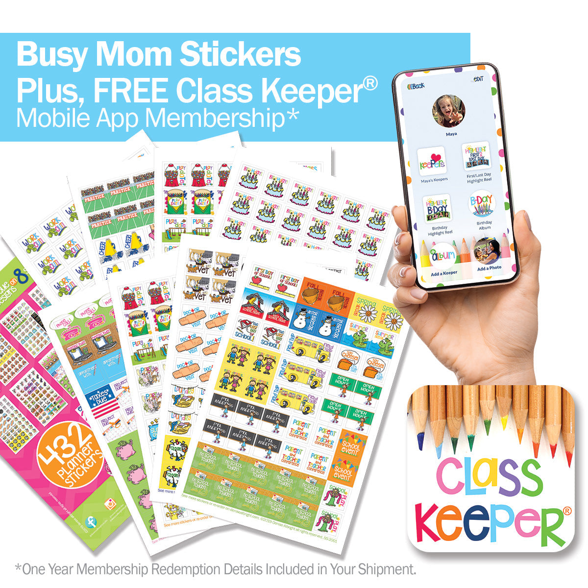 Mom’s Favorite Stickers + BONUS App Membership | Fun, Creative Sticker Sets for Moms & Kids