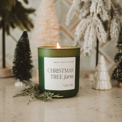 Christmas Tree Farm Soy Candle - Green Matte Jar - 15 oz