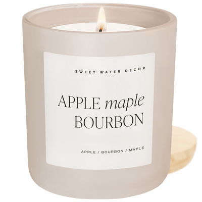 Apple Maple Bourbon Soy Candle - Tan Matte Jar - 15 oz (Sunday Brunch)