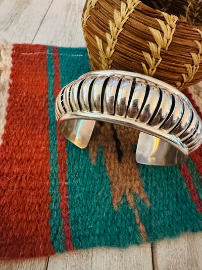 Handcrafted Rolled Sterling Silver Cuff Bracelet
