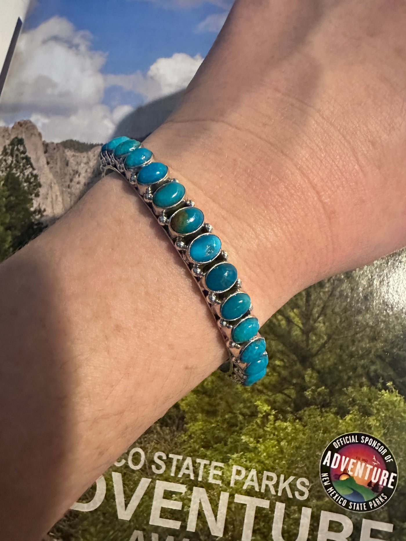 Beautiful Handmade Turquoise Sterling Silver Bangle By Dan Dodson more blue