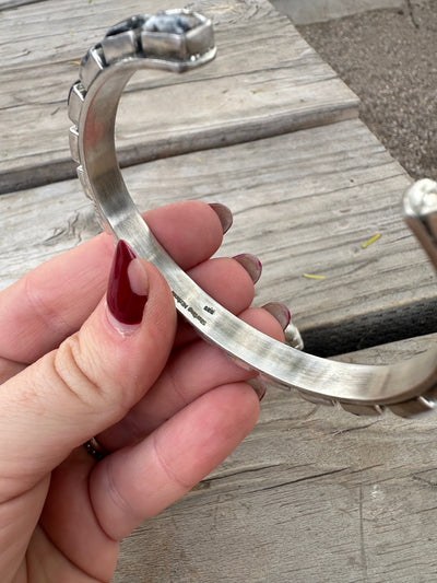 Handmade White Buffalo & Sterling Silver Cuff Bracelet