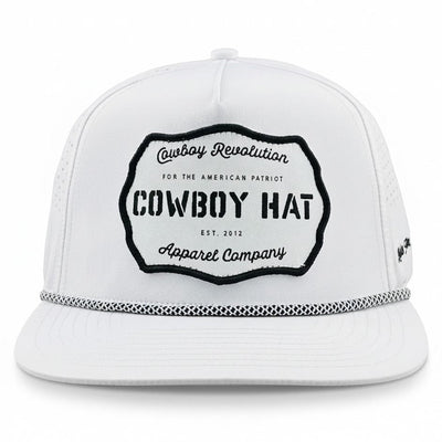 “Cowboy Hat” Performance Patch Rope Hat - White