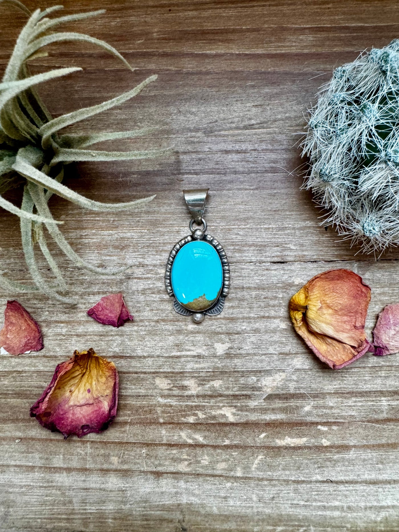 Oval Pendant - Kingman Turquoise & Sterling Silver