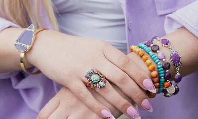 “The Golden Collection”  Turquoise, Spiny Ring Handmade Gold Plated Ring